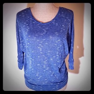 Derek Heart blue blended open back top